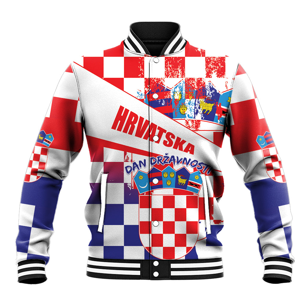 Croatia National Day 2024 Baseball Jacket Hrvatska Dan drzavnosti - Wonder Print Shop