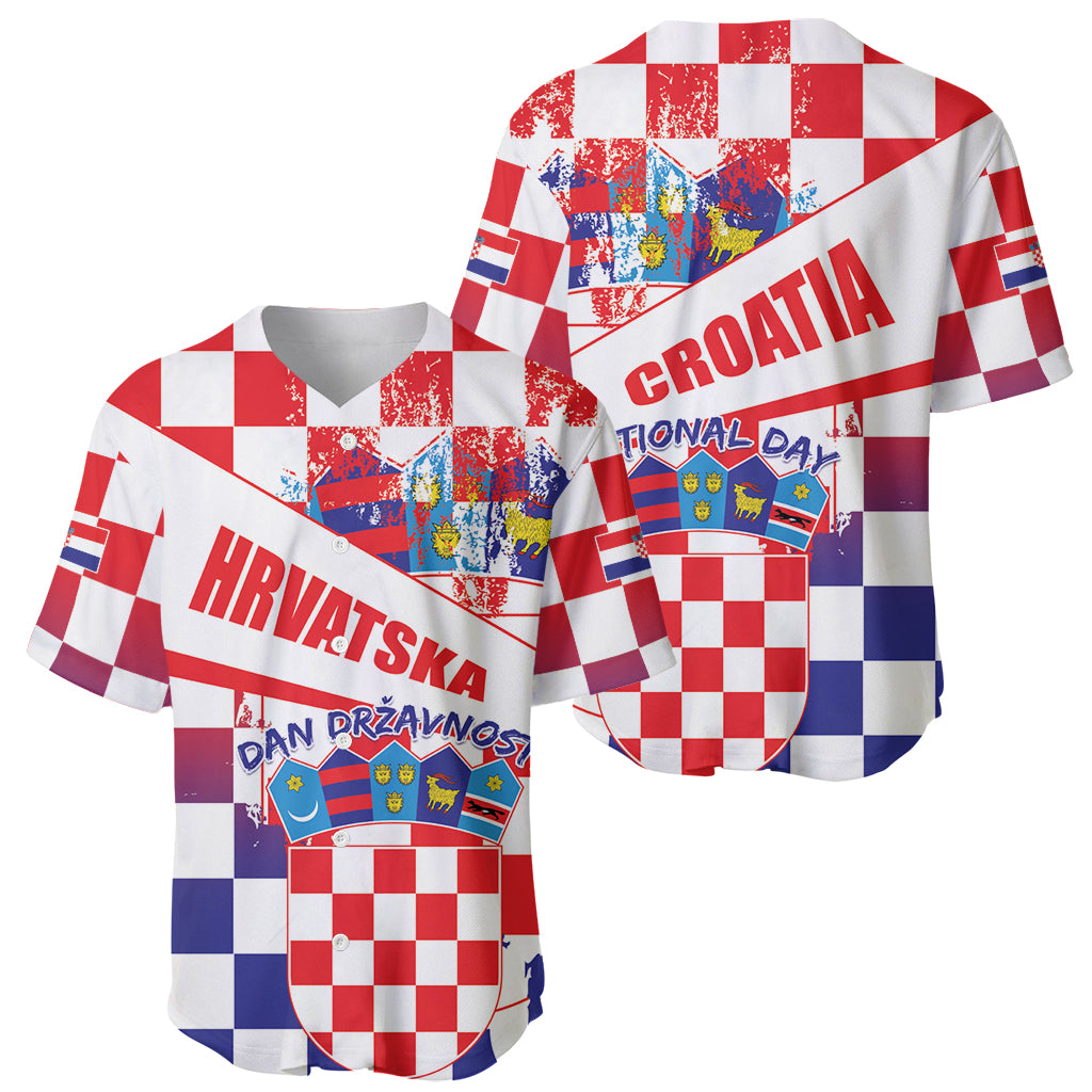 Croatia National Day 2024 Baseball Jersey Hrvatska Dan drzavnosti - Wonder Print Shop