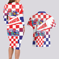 Croatia National Day 2024 Couples Matching Long Sleeve Bodycon Dress and Hawaiian Shirt Hrvatska Dan drzavnosti - Wonder Print Shop
