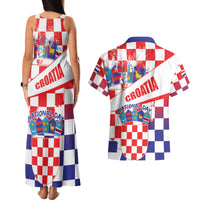 Croatia National Day 2024 Couples Matching Tank Maxi Dress and Hawaiian Shirt Hrvatska Dan drzavnosti - Wonder Print Shop