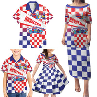 Croatia National Day 2024 Family Matching Puletasi and Hawaiian Shirt Hrvatska Dan drzavnosti - Wonder Print Shop