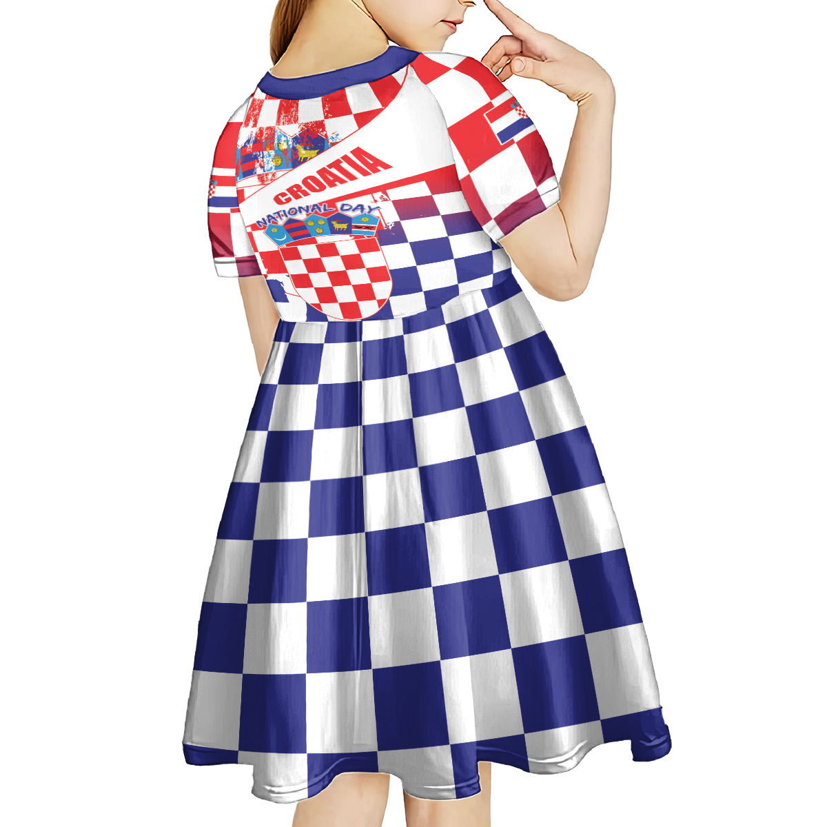 Croatia National Day 2024 Kid Short Sleeve Dress Hrvatska Dan drzavnosti - Wonder Print Shop