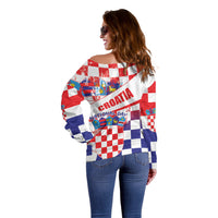 Croatia National Day 2024 Off Shoulder Sweater Hrvatska Dan drzavnosti - Wonder Print Shop