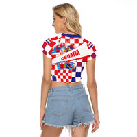 Croatia National Day 2024 Raglan Cropped T Shirt Hrvatska Dan drzavnosti - Wonder Print Shop