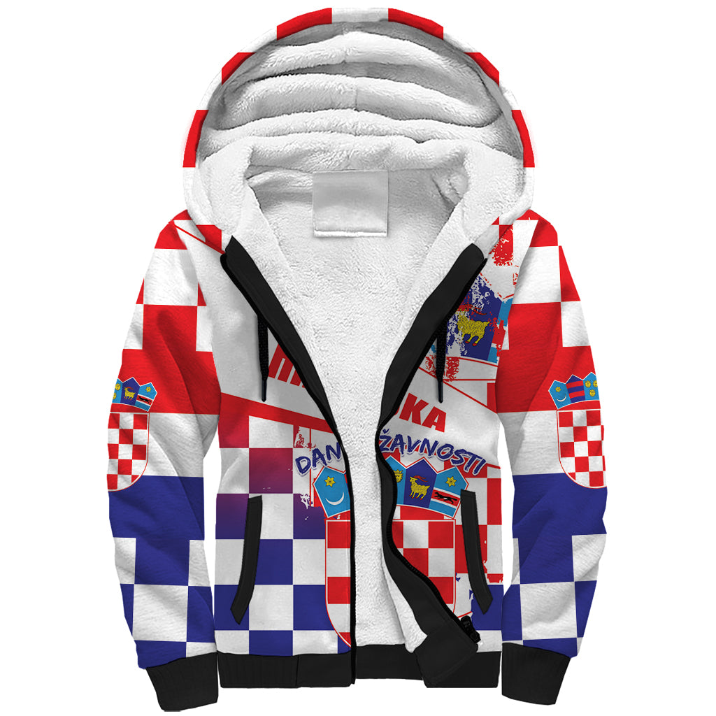 Croatia National Day 2024 Sherpa Hoodie Hrvatska Dan drzavnosti - Wonder Print Shop