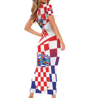 Croatia National Day 2024 Short Sleeve Bodycon Dress Hrvatska Dan drzavnosti - Wonder Print Shop