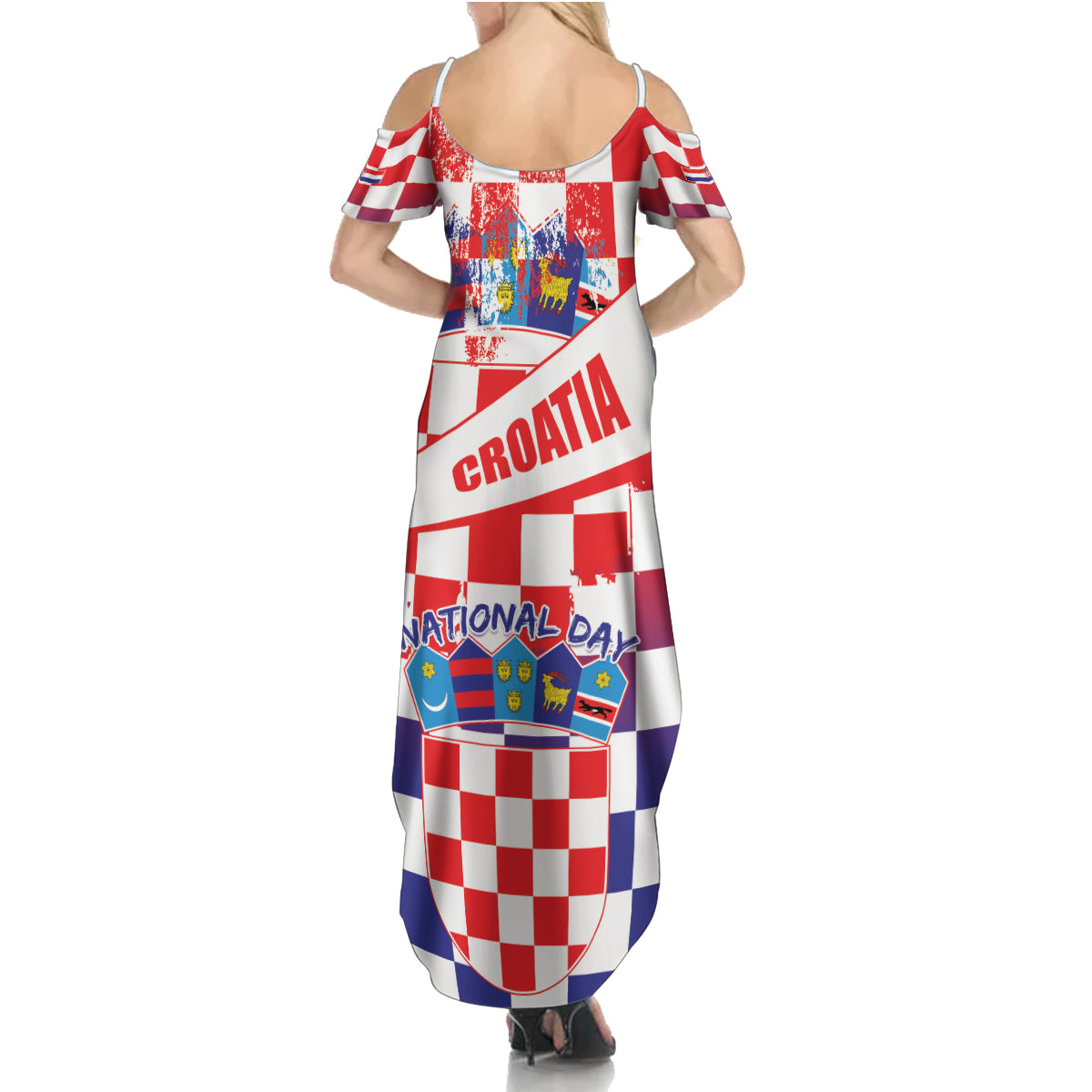 Croatia National Day 2024 Summer Maxi Dress Hrvatska Dan drzavnosti - Wonder Print Shop