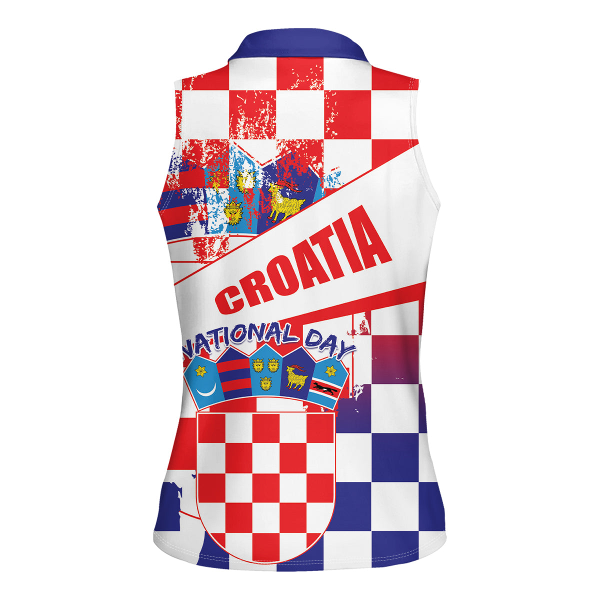 Croatia National Day 2024 Women Sleeveless Polo Shirt Hrvatska Dan drzavnosti - Wonder Print Shop