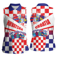 Croatia National Day 2024 Women Sleeveless Polo Shirt Hrvatska Dan drzavnosti - Wonder Print Shop