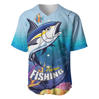Tuna Fishing Baseball Jersey Tuna Fish With Marine Life - Wonder Print Shop