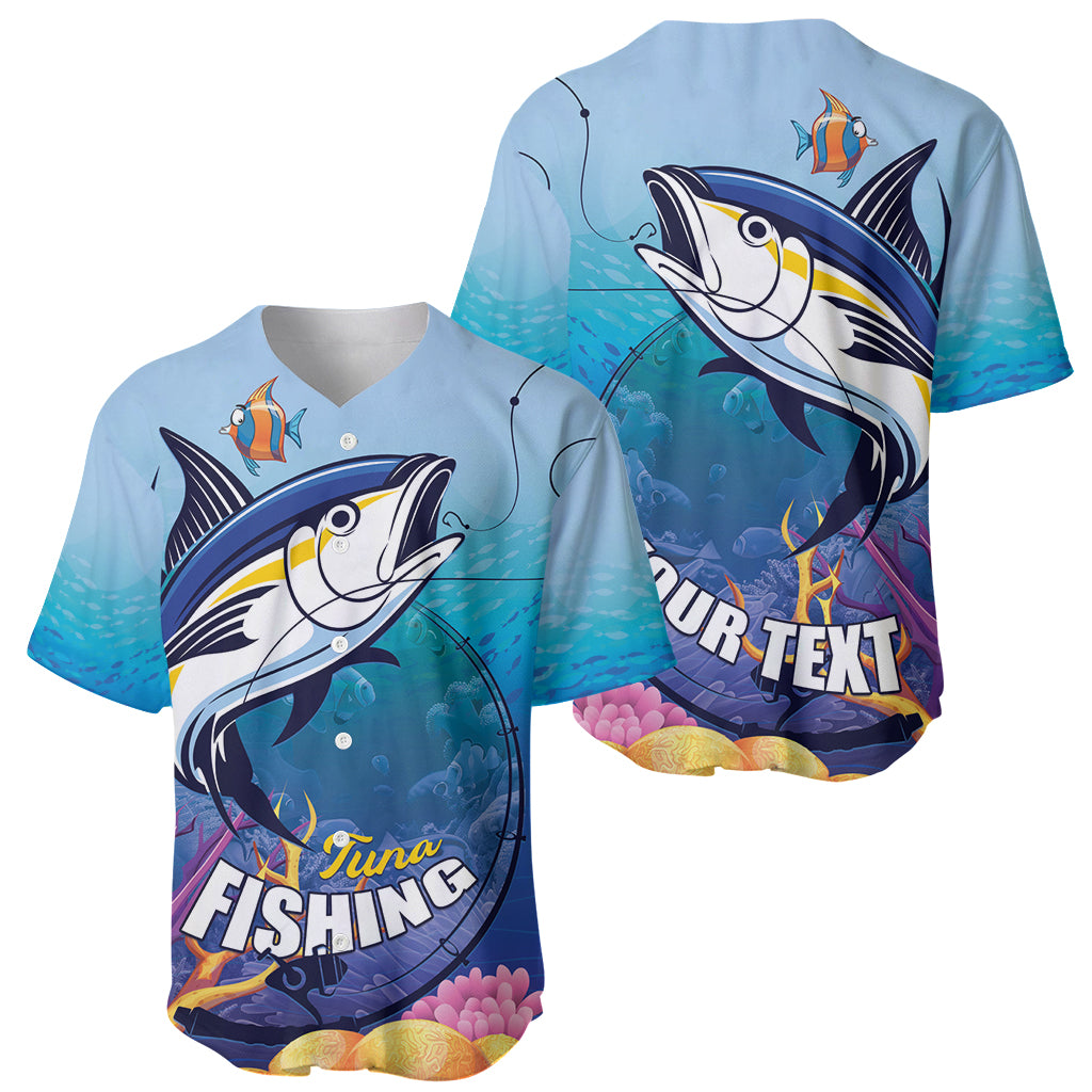 Tuna Fishing Baseball Jersey Tuna Fish With Marine Life - Wonder Print Shop