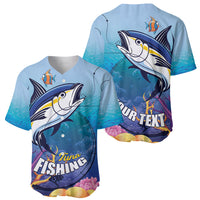 Tuna Fishing Baseball Jersey Tuna Fish With Marine Life - Wonder Print Shop
