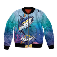 Tuna Fishing Bomber Jacket Tuna Fish With Marine Life - Wonder Print Shop