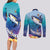 Tuna Fishing Couples Matching Long Sleeve Bodycon Dress and Long Sleeve Button Shirt Tuna Fish With Marine Life - Wonder Print Shop