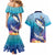 Tuna Fishing Couples Matching Mermaid Dress and Hawaiian Shirt Tuna Fish With Marine Life - Wonder Print Shop