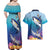 Tuna Fishing Couples Matching Off Shoulder Maxi Dress and Hawaiian Shirt Tuna Fish With Marine Life - Wonder Print Shop