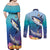 Tuna Fishing Couples Matching Off Shoulder Maxi Dress and Long Sleeve Button Shirt Tuna Fish With Marine Life - Wonder Print Shop