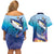 Tuna Fishing Couples Matching Off Shoulder Short Dress and Hawaiian Shirt Tuna Fish With Marine Life - Wonder Print Shop
