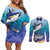 Tuna Fishing Couples Matching Off Shoulder Short Dress and Long Sleeve Button Shirt Tuna Fish With Marine Life - Wonder Print Shop