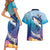Tuna Fishing Couples Matching Short Sleeve Bodycon Dress and Hawaiian Shirt Tuna Fish With Marine Life - Wonder Print Shop