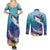 Tuna Fishing Couples Matching Summer Maxi Dress and Long Sleeve Button Shirt Tuna Fish With Marine Life - Wonder Print Shop