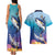 Tuna Fishing Couples Matching Tank Maxi Dress and Hawaiian Shirt Tuna Fish With Marine Life - Wonder Print Shop