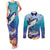 Tuna Fishing Couples Matching Tank Maxi Dress and Long Sleeve Button Shirt Tuna Fish With Marine Life - Wonder Print Shop
