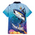Tuna Fishing Family Matching Mermaid Dress and Hawaiian Shirt Tuna Fish With Marine Life - Wonder Print Shop