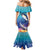 Tuna Fishing Family Matching Mermaid Dress and Hawaiian Shirt Tuna Fish With Marine Life - Wonder Print Shop