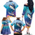 Tuna Fishing Family Matching Off The Shoulder Long Sleeve Dress and Hawaiian Shirt Tuna Fish With Marine Life - Wonder Print Shop