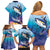 Tuna Fishing Family Matching Off Shoulder Short Dress and Hawaiian Shirt Tuna Fish With Marine Life - Wonder Print Shop