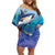 Tuna Fishing Family Matching Off Shoulder Short Dress and Hawaiian Shirt Tuna Fish With Marine Life - Wonder Print Shop
