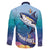 Tuna Fishing Family Matching Summer Maxi Dress and Hawaiian Shirt Tuna Fish With Marine Life - Wonder Print Shop