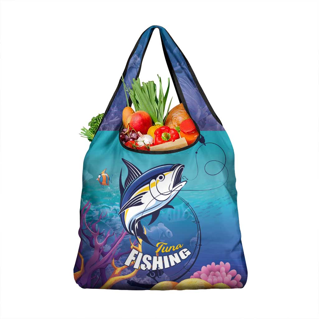 Tuna Fishing Grocery Bag Tuna Fish With Marine Life