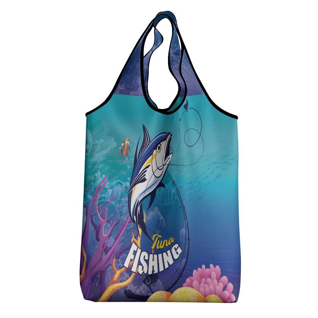 Tuna Fishing Grocery Bag Tuna Fish With Marine Life