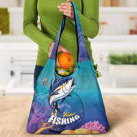Tuna Fishing Grocery Bag Tuna Fish With Marine Life