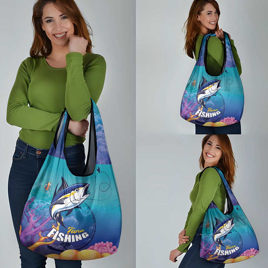 Tuna Fishing Grocery Bag Tuna Fish With Marine Life