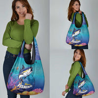 Tuna Fishing Grocery Bag Tuna Fish With Marine Life