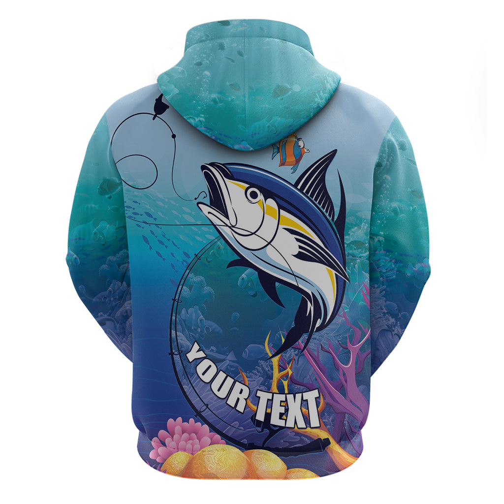 Tuna Fishing Hoodie Tuna Fish With Marine Life - Wonder Print Shop