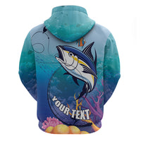 Tuna Fishing Hoodie Tuna Fish With Marine Life - Wonder Print Shop
