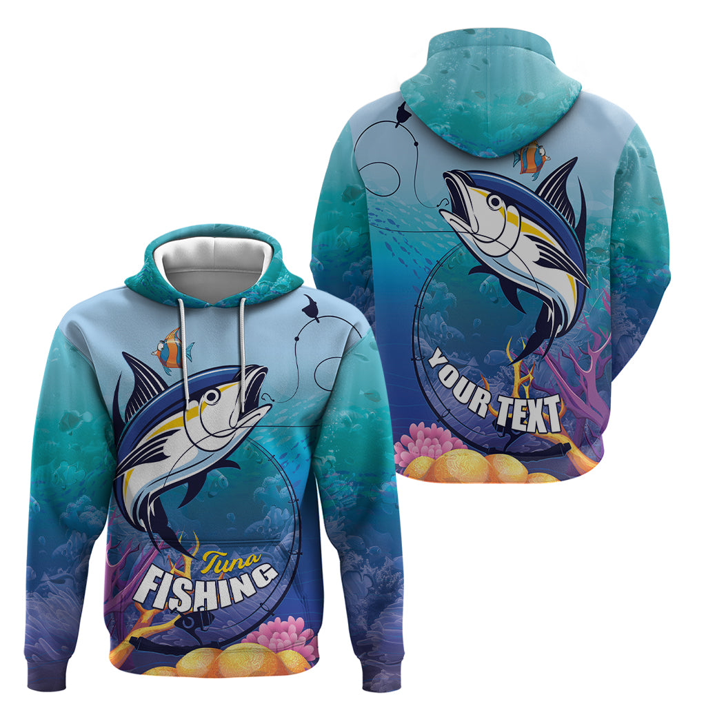 Tuna Fishing Hoodie Tuna Fish With Marine Life - Wonder Print Shop