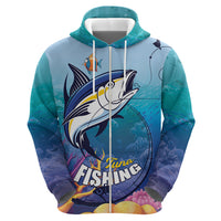 Tuna Fishing Hoodie Tuna Fish With Marine Life - Wonder Print Shop
