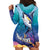 Tuna Fishing Hoodie Dress Tuna Fish With Marine Life - Wonder Print Shop