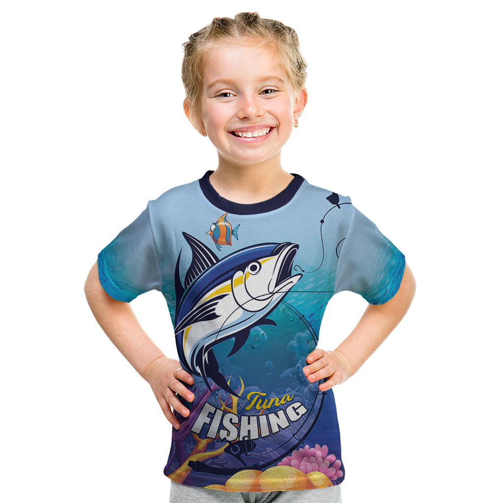 Tuna Fishing Kid T Shirt Tuna Fish With Marine Life - Wonder Print Shop
