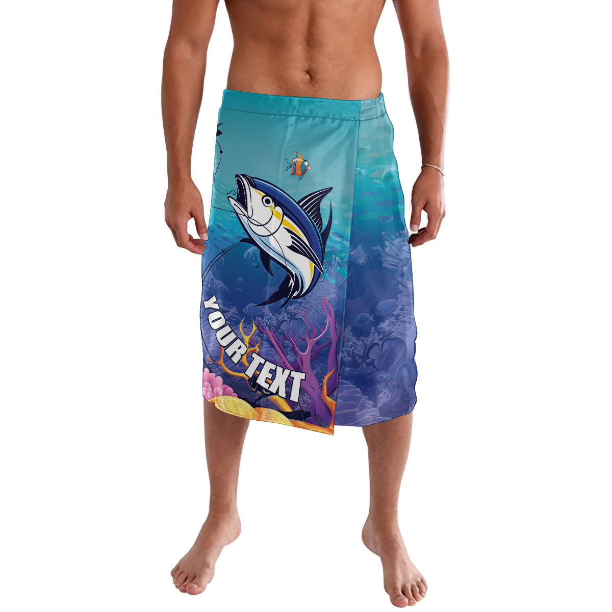 Tuna Fishing Lavalava Tuna Fish With Marine Life - Wonder Print Shop