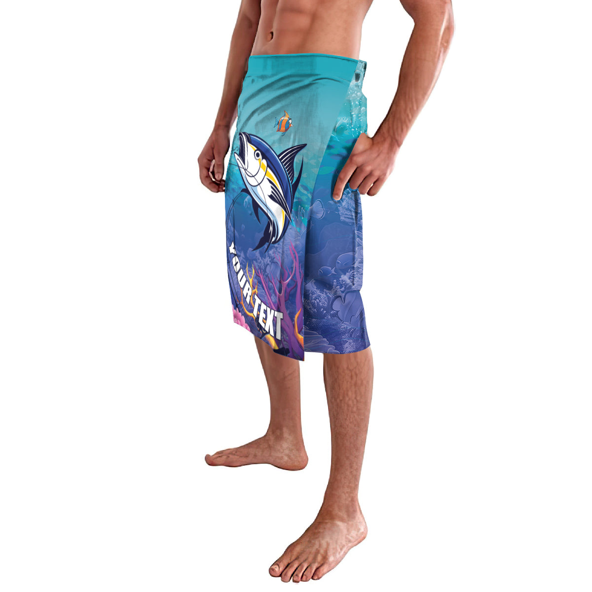 Tuna Fishing Lavalava Tuna Fish With Marine Life - Wonder Print Shop