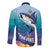 Tuna Fishing Long Sleeve Button Shirt Tuna Fish With Marine Life - Wonder Print Shop
