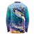 Tuna Fishing Long Sleeve Shirt Tuna Fish With Marine Life - Wonder Print Shop