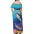 Tuna Fishing Off Shoulder Maxi Dress Tuna Fish With Marine Life - Wonder Print Shop