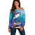 Tuna Fishing Off Shoulder Sweater Tuna Fish With Marine Life - Wonder Print Shop